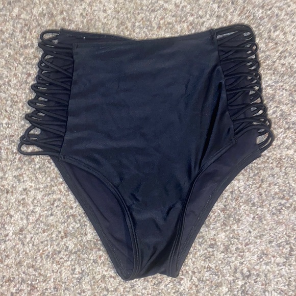 Aeropostale Swim Lace Up High Waisted Black Bikini Bottoms Poshmark
